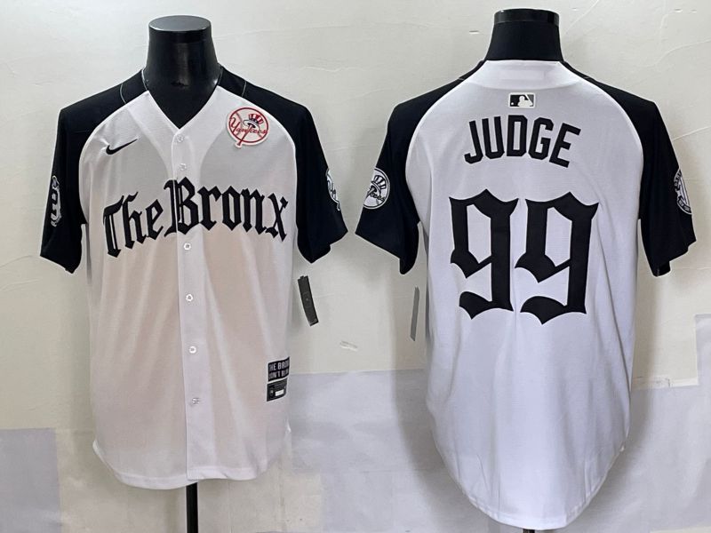 Men 2025 New York Yankees #99 Judge White black Five generations Joint Name Nike MLB Jersey style 57